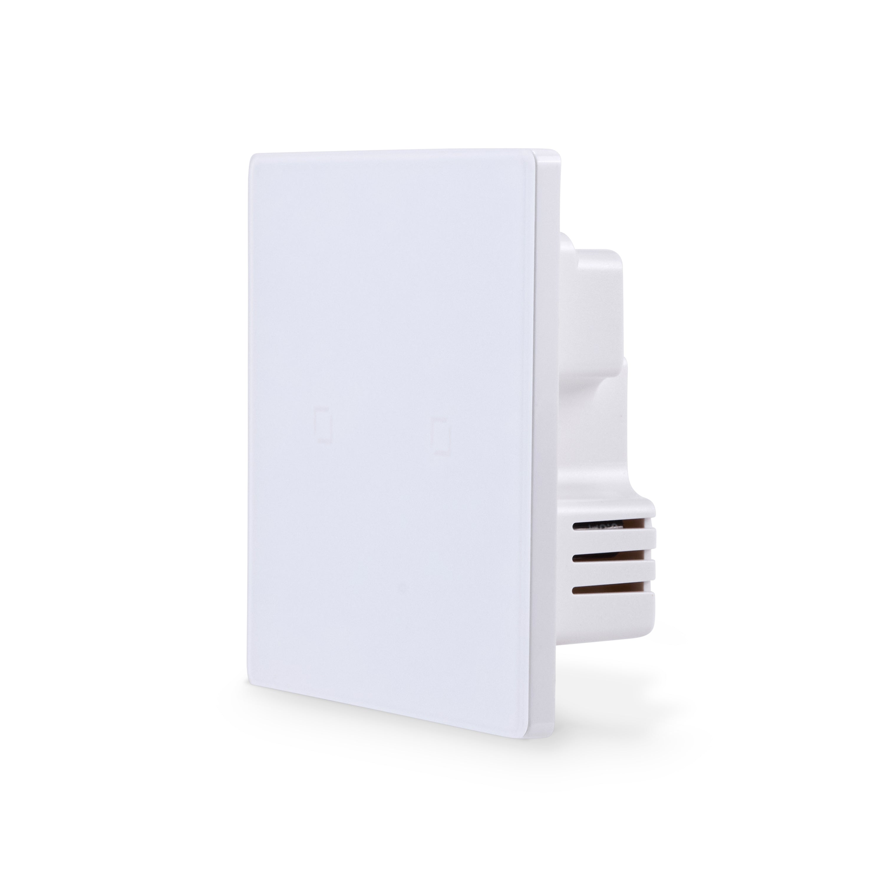 NSW100 2 Gang Smart Light Switch – White Touch Glass