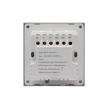 NSW100 2 Gang Smart Light Switch – Grey, Plastic Finish