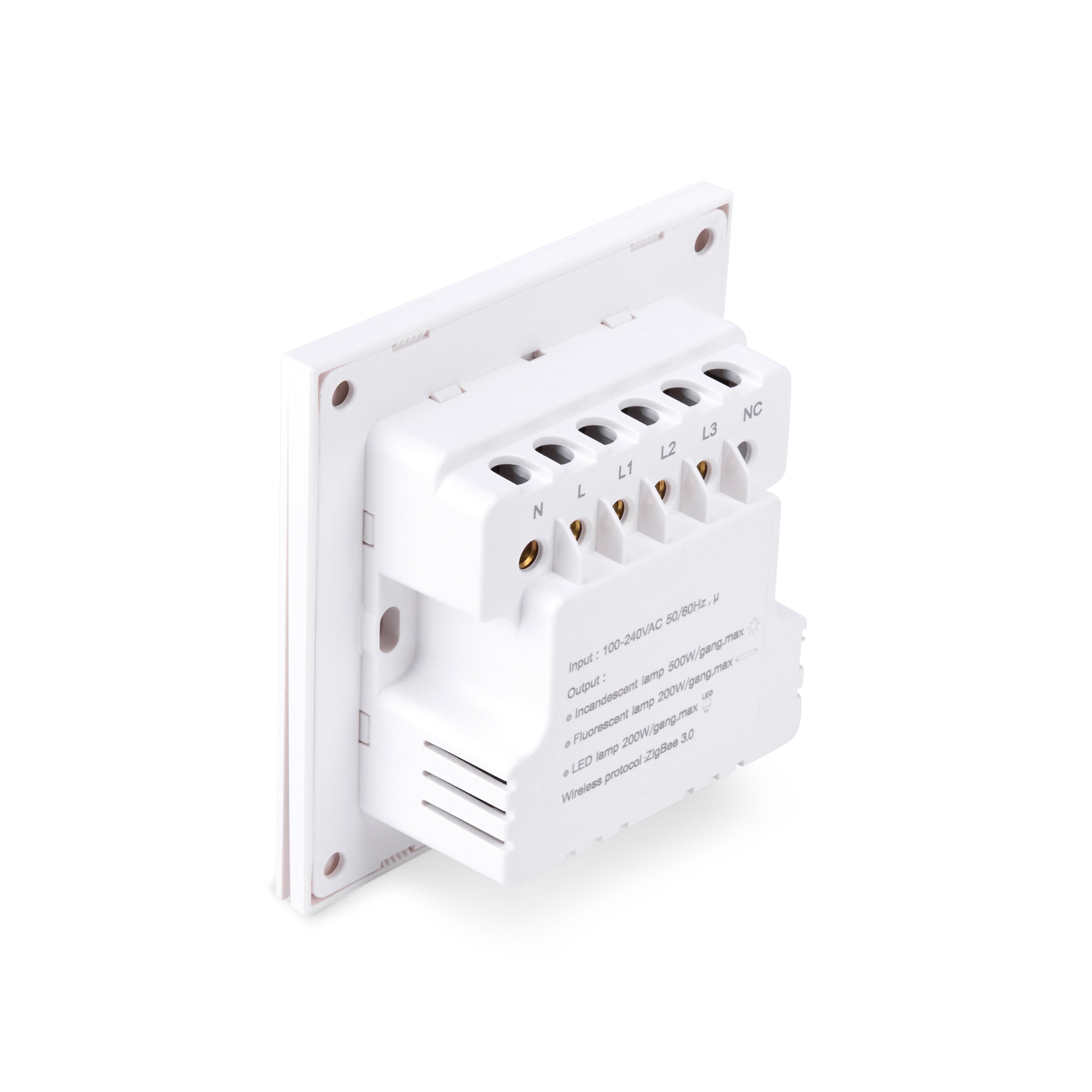 NSW100 3 Gang Smart Light Switch – White, Plastic Finish